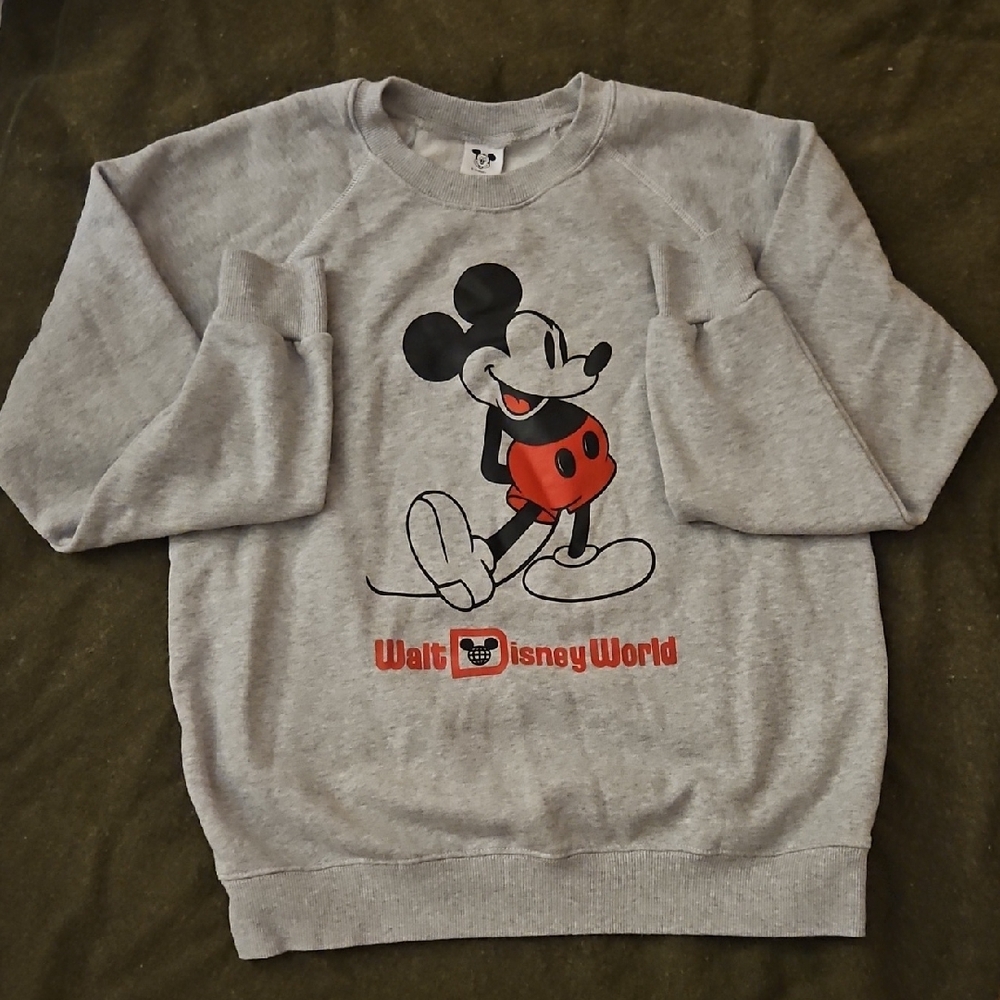 Classic Disney Crewneck Sweater with Mickey Mouse Design